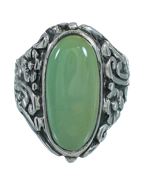 Genuine Sterling Silver Flower Turquoise Ring Size 5 RX87296